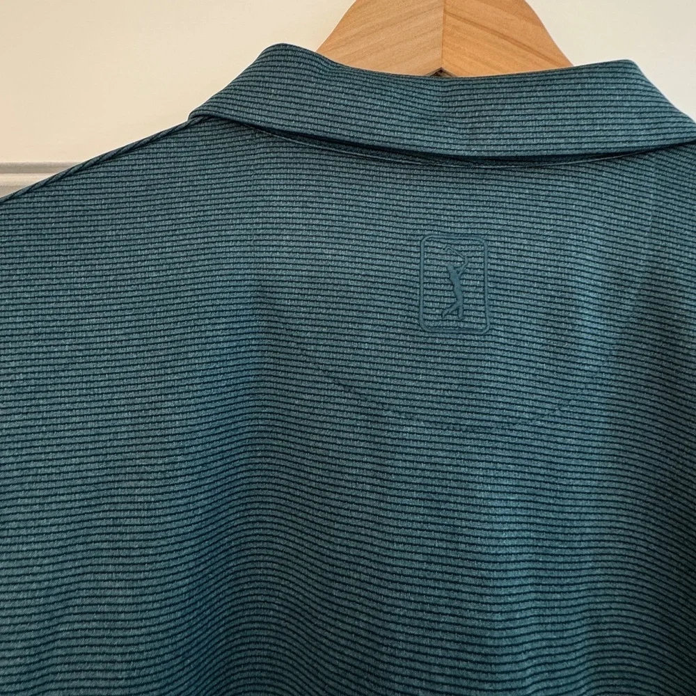Nordstrom PGA Golf Green Polo Long Sleeves Moisture Wicking ActiveWear Men's